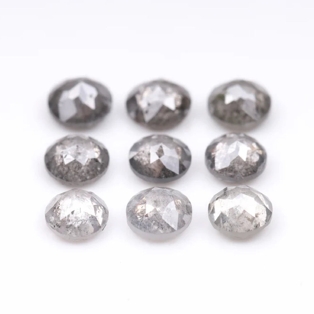 1 CT - 4.5 MM - Salt And Pepper Tambuli cut Round Rose Cut Diamond
