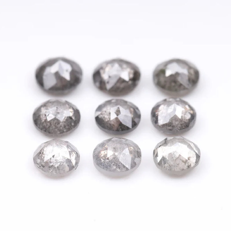 1 CT - 4.5 MM - Salt And Pepper Tambuli cut Round Rose Cut Diamond