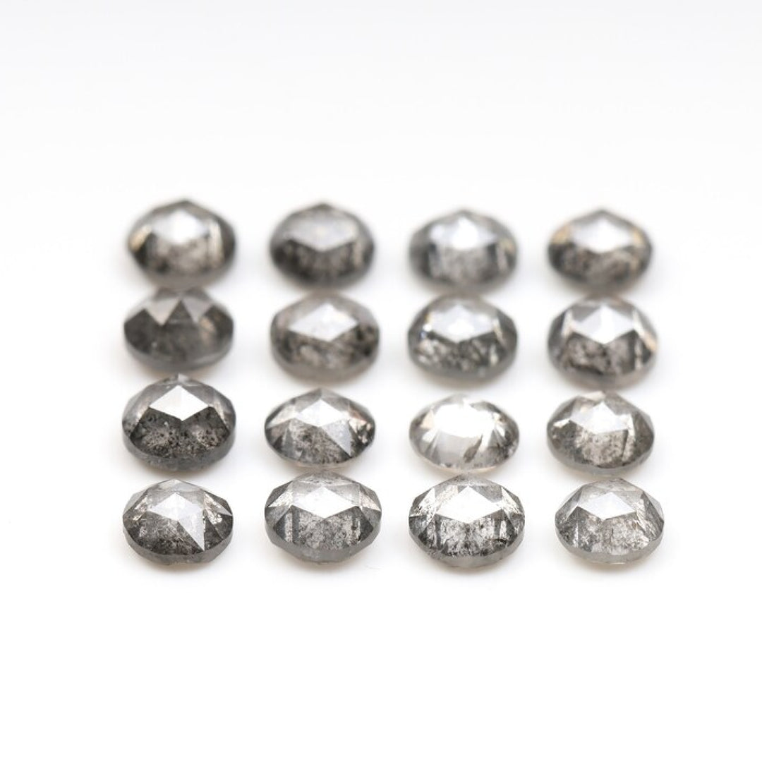 1 CT - 3.5 MM - Salt And Pepper Round Rose Cut Diamond - Minimal Carbon