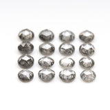 1 CT - 3.5 MM - Salt And Pepper Round Rose Cut Diamond - Minimal Carbon