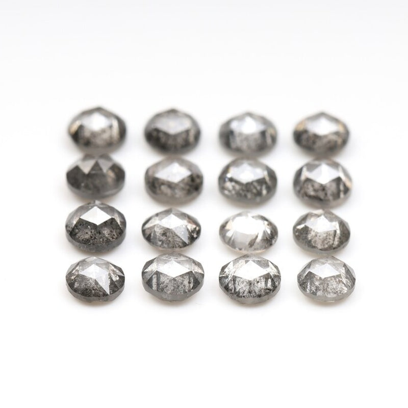 1 CT - 3.5 MM - Salt And Pepper Round Rose Cut Diamond - Minimal Carbon
