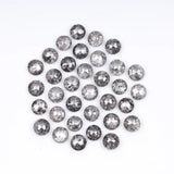 1 CT - 3.0 MM - Salt And Pepper Tambuli cut Round Rose Cut Diamond