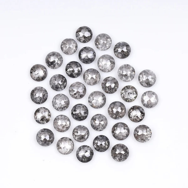 1 CT - 3.0 MM - Salt And Pepper Tambuli cut Round Rose Cut Diamond