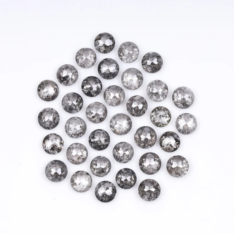1 CT - 3.0 MM - Salt And Pepper Tambuli cut Round Rose Cut Diamond