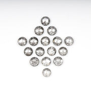 1 CT - 3.5 MM - Salt And Pepper Round Rose Cut Diamond - Minimal Carbon