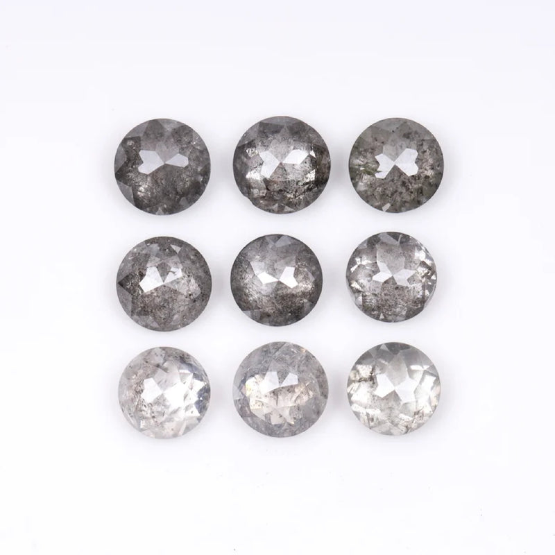 1 CT - 4.5 MM - Salt And Pepper Tambuli cut Round Rose Cut Diamond