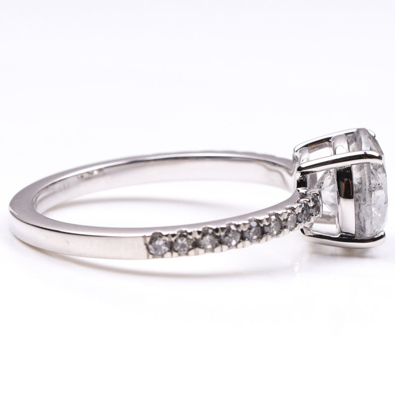salt and pepper diamond engagement ring