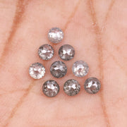 1 CT - 4.5 MM - Salt And Pepper Tambuli cut Round Rose Cut Diamond