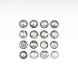 1 CT - 3.5 MM - Salt And Pepper Round Rose Cut Diamond - Minimal Carbon
