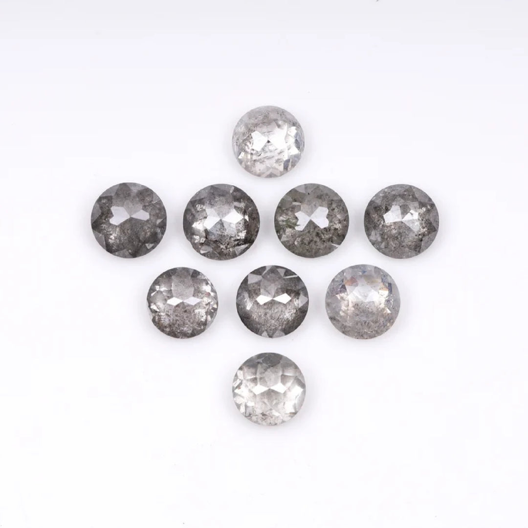 1 CT - 4.5 MM - Salt And Pepper Tambuli cut Round Rose Cut Diamond