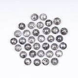 1 CT - 3.0 MM - Salt And Pepper Tambuli cut Round Rose Cut Diamond