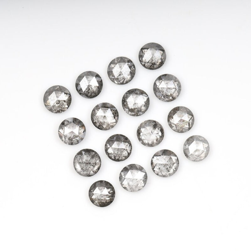 1 CT - 3.5 MM - Salt And Pepper Round Rose Cut Diamond - Minimal Carbon