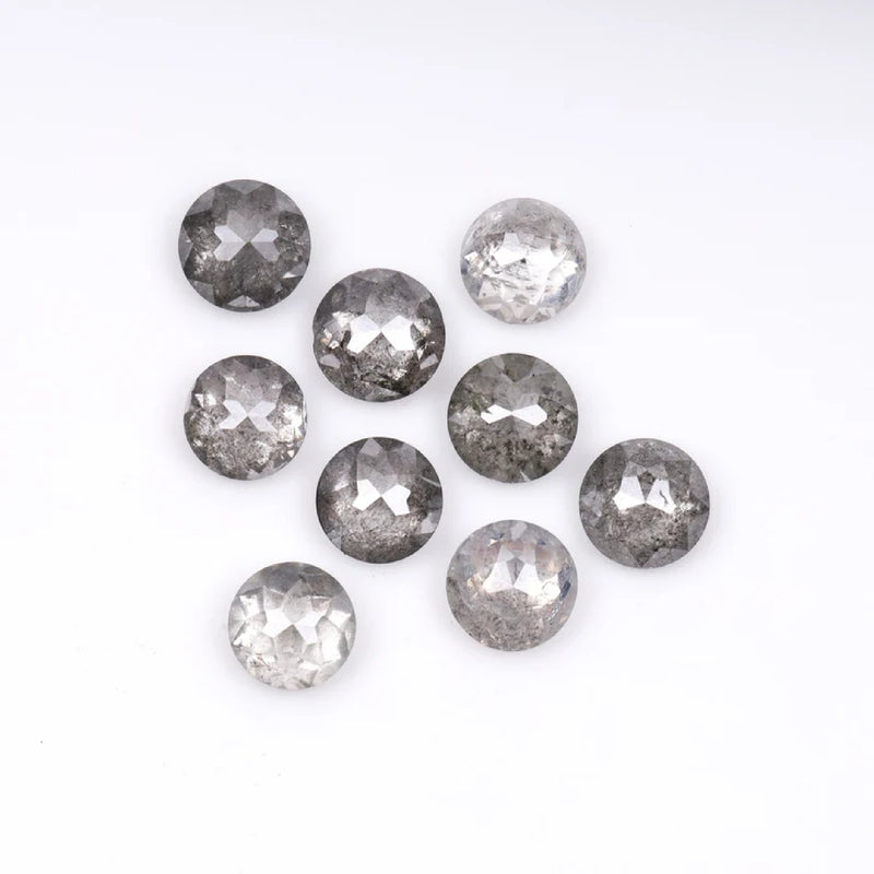 1 CT - 4.5 MM - Salt And Pepper Tambuli cut Round Rose Cut Diamond