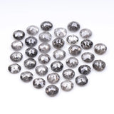 1 CT - 3.0 MM - Salt And Pepper Tambuli cut Round Rose Cut Diamond
