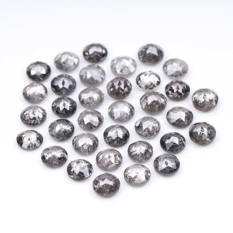 1 CT - 3.0 MM - Salt And Pepper Tambuli cut Round Rose Cut Diamond