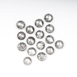 1 CT - 3.5 MM - Salt And Pepper Round Rose Cut Diamond - Minimal Carbon