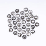 1 CT - 3.0 MM - Salt And Pepper Tambuli cut Round Rose Cut Diamond