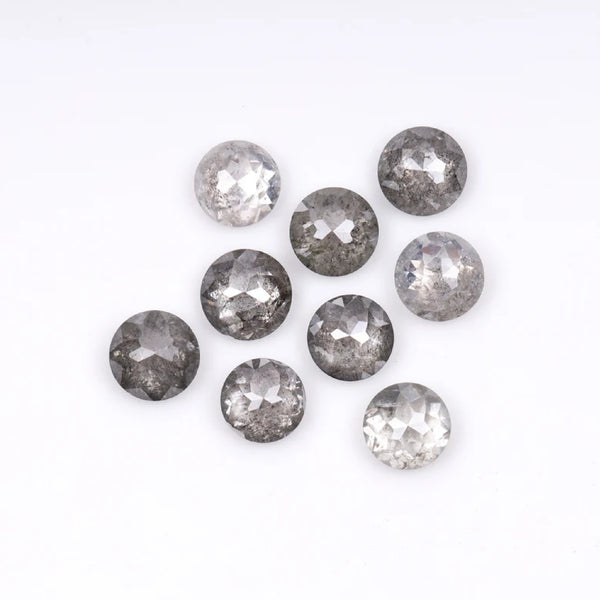 1 CT - 4.5 MM - Salt And Pepper Tambuli cut Round Rose Cut Diamond