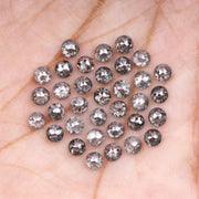 1 CT - 3.0 MM - Salt And Pepper Tambuli cut Round Rose Cut Diamond