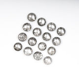 1 CT - 3.5 MM - Salt And Pepper Round Rose Cut Diamond - Minimal Carbon