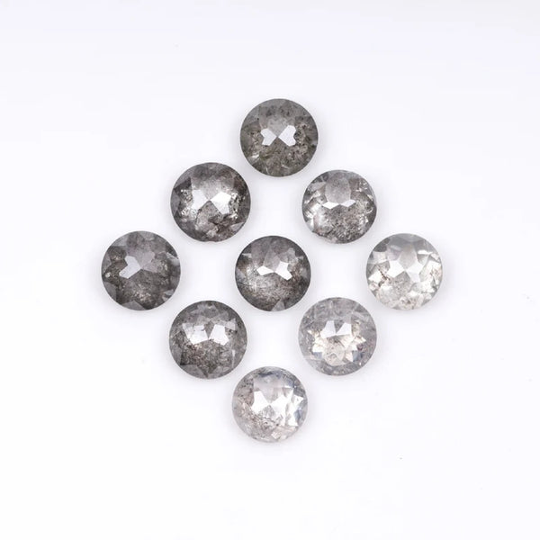 1 CT - 4.5 MM - Salt And Pepper Tambuli cut Round Rose Cut Diamond