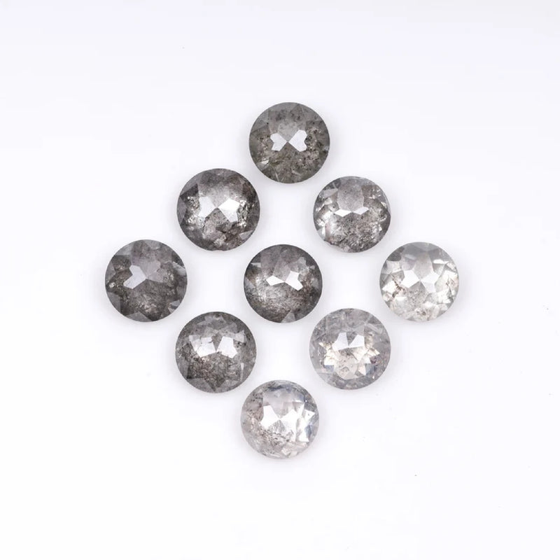 1 CT - 4.5 MM - Salt And Pepper Tambuli cut Round Rose Cut Diamond