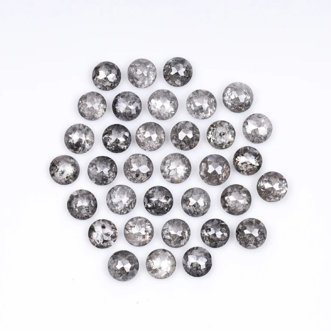 1 CT - 3.0 MM - Salt And Pepper Tambuli cut Round Rose Cut Diamond
