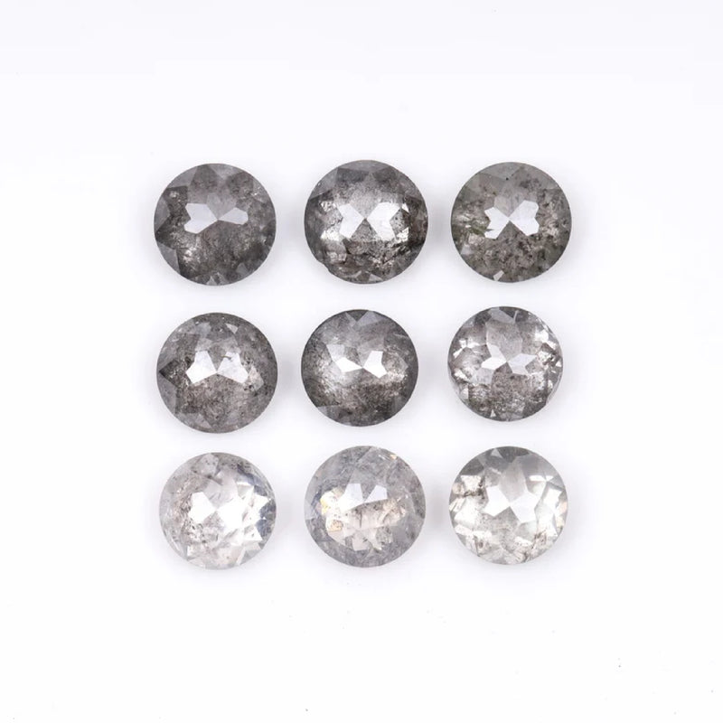 1 CT - 4.5 MM - Salt And Pepper Tambuli cut Round Rose Cut Diamond