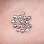 1 CT - 3.5 MM - Salt And Pepper Round Rose Cut Diamond - Minimal Carbon