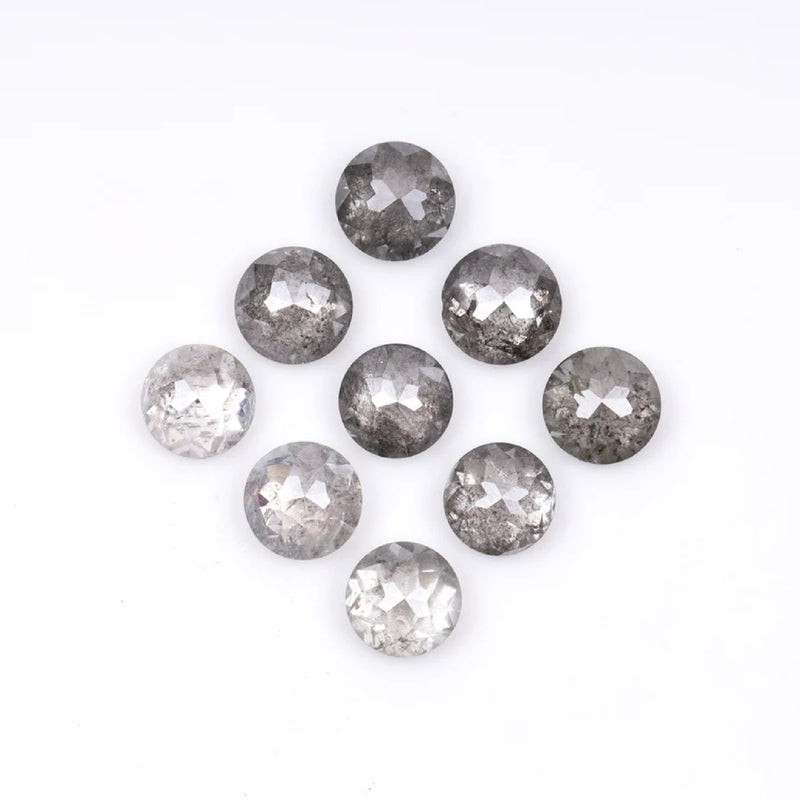 1 CT - 4.5 MM - Salt And Pepper Tambuli cut Round Rose Cut Diamond