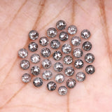 1 CT - 3.0 MM - Salt And Pepper Tambuli cut Round Rose Cut Diamond