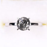 Round Cut Salt and Pepper Diamond Gold Wedding Ring
