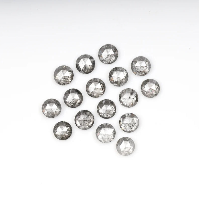 1 CT - 3.0 MM - Salt And Pepper Round Rose Cut Diamond - Minimal Carbon