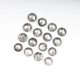 1 CT - 3.0 MM - Salt And Pepper Round Rose Cut Diamond - Minimal Carbon