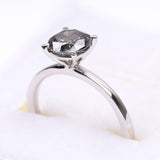 Round Cut Salt and Pepper Diamond Gold Wedding Ring