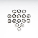 1 CT - 3.0 MM - Salt And Pepper Round Rose Cut Diamond - Minimal Carbon