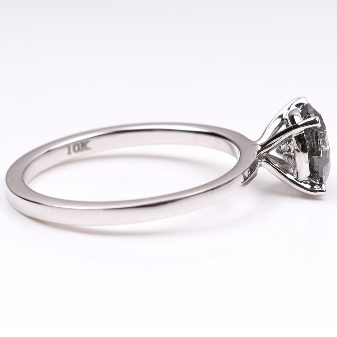 Round Cut Salt and Pepper Diamond Wedding Ring