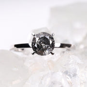 Round Cut Salt and Pepper Diamond Wedding Ring