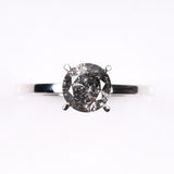 Round Cut Salt and Pepper Diamond Gold Wedding Ring