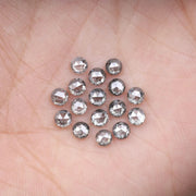 1 CT - 3.0 MM - Salt And Pepper Round Rose Cut Diamond - Minimal Carbon