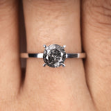 Round Cut Salt and Pepper Diamond Gold Wedding Ring