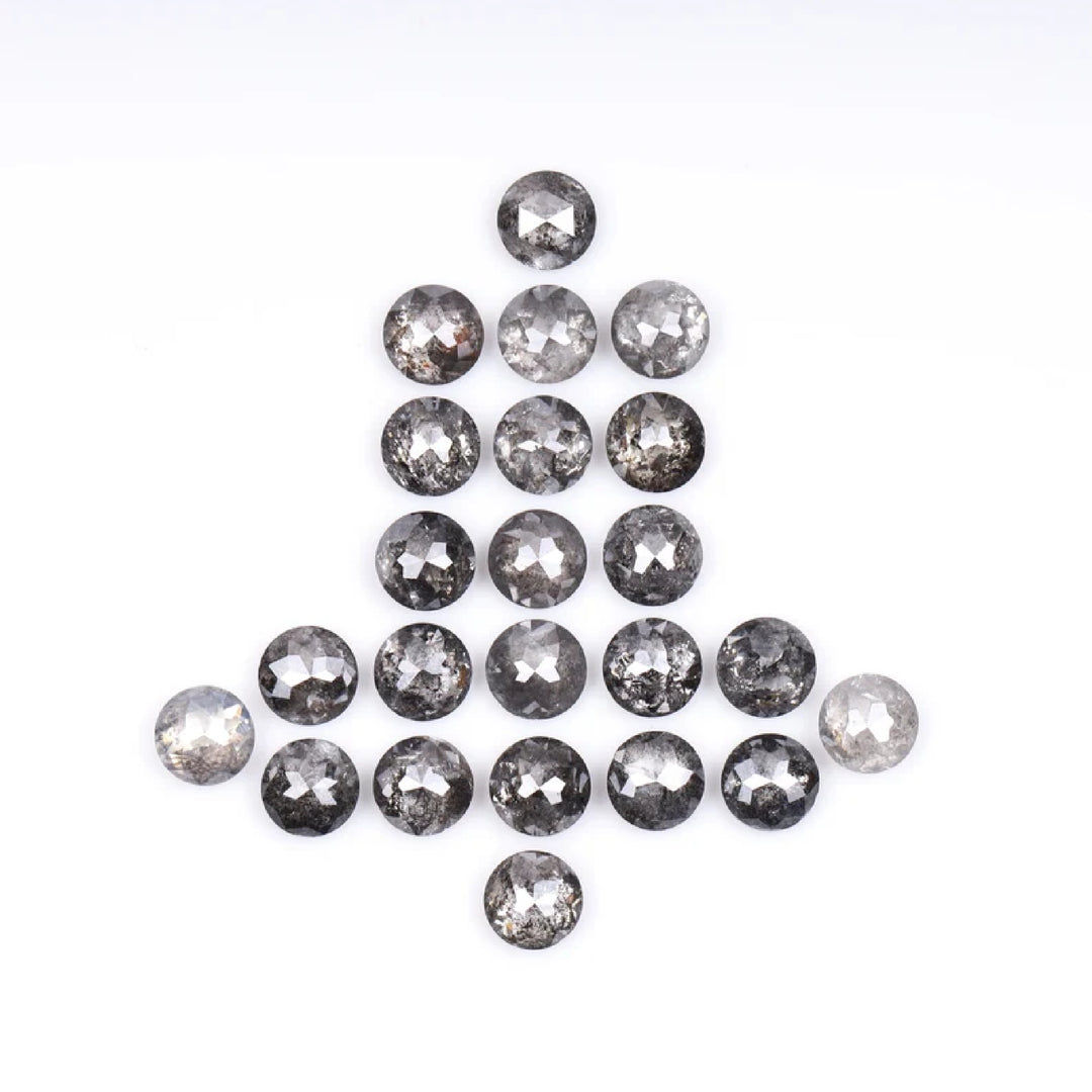 1 CT - 2.0 MM - Salt And Pepper Tambuli cut Round Rose Cut Diamond