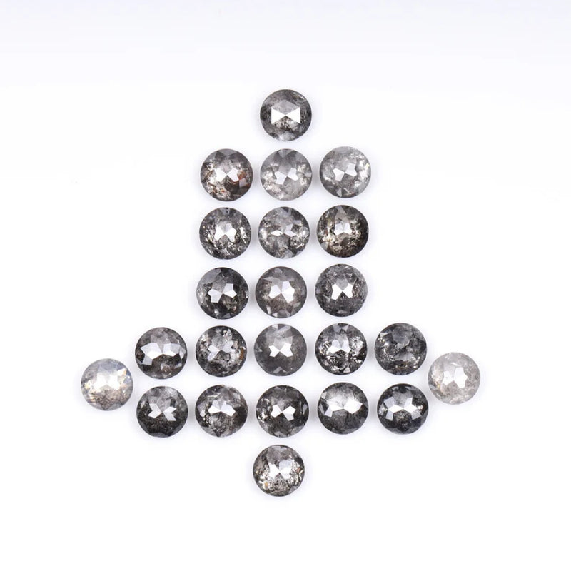 1 CT - 2.0 MM - Salt And Pepper Tambuli cut Round Rose Cut Diamond