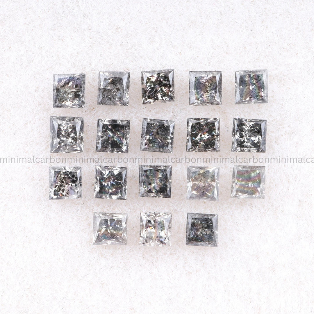 Salt And Pepper Princess Cut Diamond