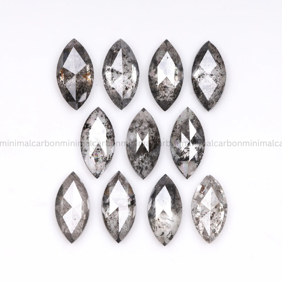0.77 CT, 4.0 X 2.0 MM Salt And Pepper Marquise Cut Diamond