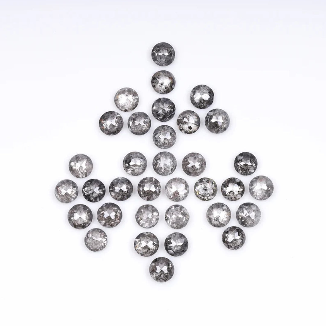 1 CT - 1.5 MM - Salt And Pepper Tambuli cut Round Rose Cut Diamond