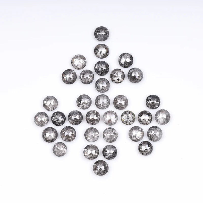 1 CT - 1.5 MM - Salt And Pepper Tambuli cut Round Rose Cut Diamond