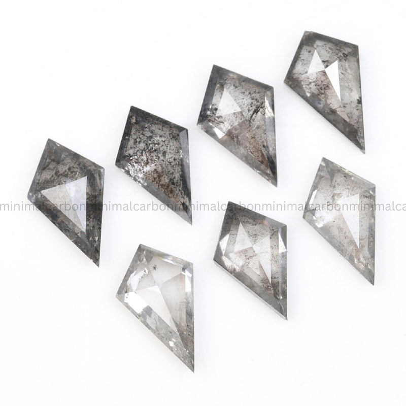 0.88 CT, 5.0 X 3.0 MM Salt And Pepper Kite Cut Diamond