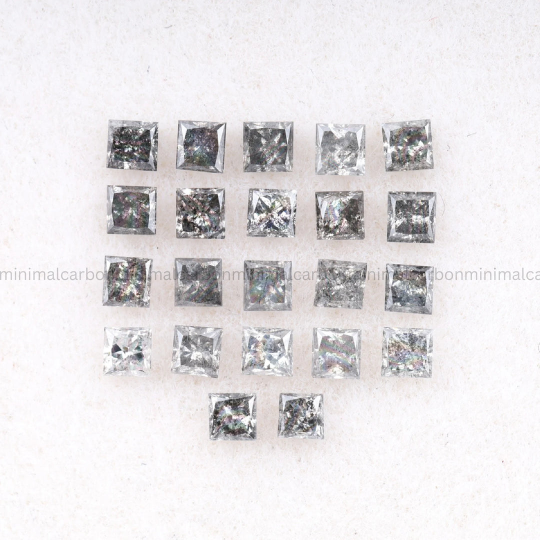 Salt And Pepper Princess Cut Diamond