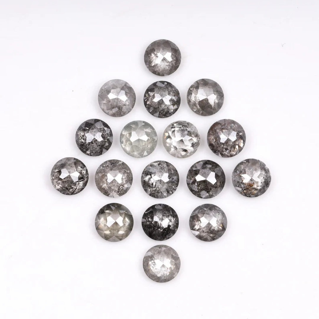 1 CT - 2.5 MM - Salt And Pepper Tambuli cut Round Rose Cut Diamond